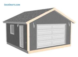 24x24 Gable Garage Shed Building Plans Blueprints