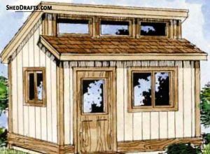 12×16 Gambrel Storage Shed Plans Blueprints For Barn Style 