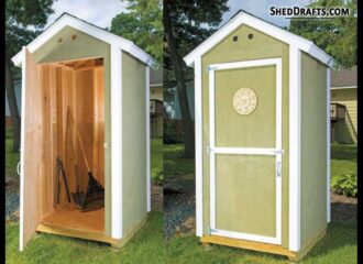 4×4 DIY Small Garden Tool Shed Plans Blueprints