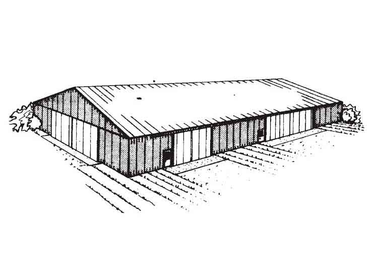 48x96 pole machine shed plans blueprints