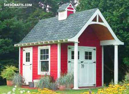 10x12 Garden Shed With Porch Building Plans Blueprints 00 Thumb