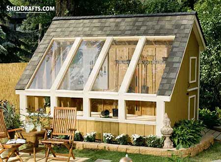 10x12 Greenhouse Saltbox Garden Shed Plans Blueprints 00 Thumb