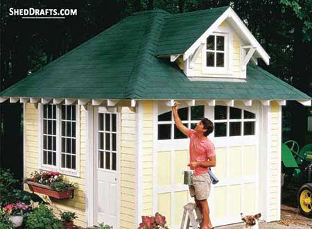 10x12 Hip Roof Storage Shed Dormer Plans Blueprints 00 Thumb
