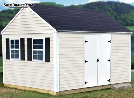 12x12 Gable Garden Storage Shed Plans Blueprints 00 Thumb