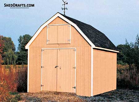 12x14 Gambrel Shed With Loft Plans Blueprints 00 Thumb