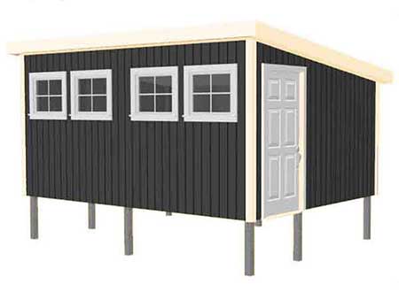 12x16 Lean To Pole Shed Plans Blueprints 00 Thumb 2