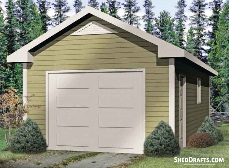 14x28 One Car Garage Workshop Plans Blueprints 00 Draft Design 2