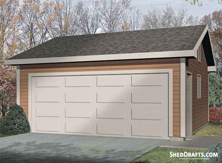 20x20 Two Car Garage Shed Plans Blueprints 00 Draft Design 3
