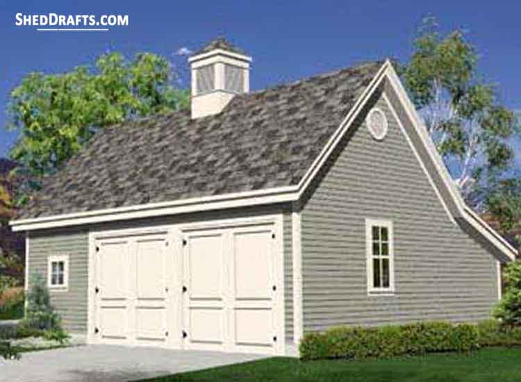 22x28 Pole Frame Garage Shed Plans Blueprints 00 Draft Design 2