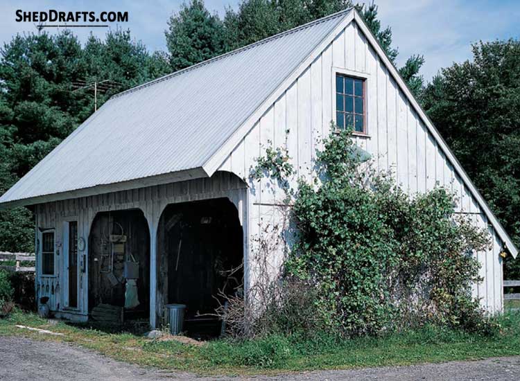 22x30 Timber Frame Garage Shed Plans Blueprints 00 Draft Design 2