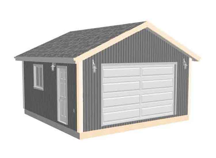 24x24 Gable Garage Shed Building Plans Blueprints 01 Building Section 2