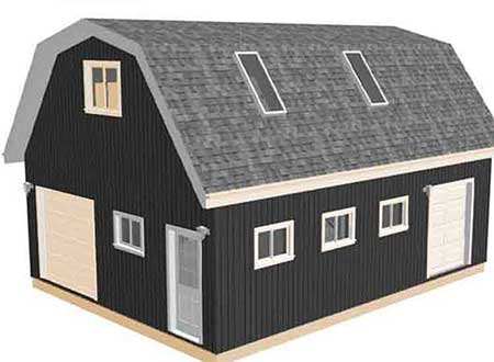 24x32 Gambrel Barn Shed Plans 00 Thumb 2