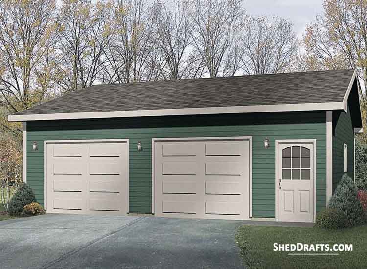 30x30 Two Car Garage Shed Plans Blueprints 00 Draft Design 2