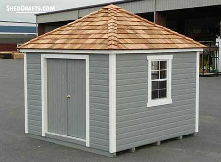 8x12 Hip Roof Storage Shed Plans Blueprints 00 Thumb 2