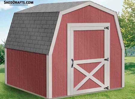 8x8 Barn Rib Style Gambrel Shed Plans Blueprints 00 Thumb