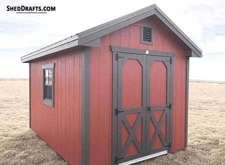 8x8 Gable Garden Storage Shed Plans Blueprints 00 Thumb 2