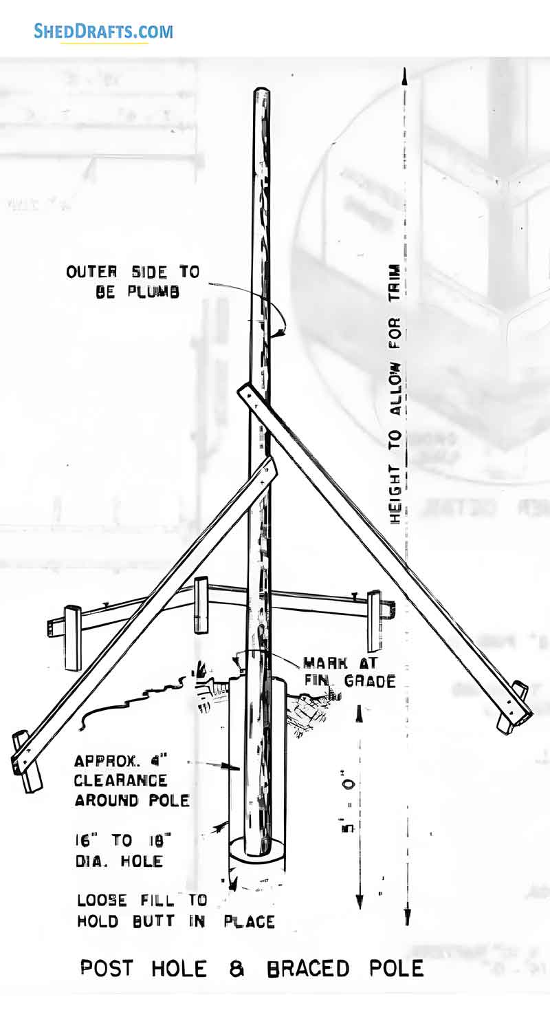 40x60 Pole Barn Plans Blueprints 04 Post Hole Braced Pole