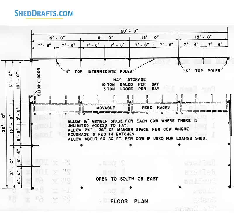 40x60 Pole Barn Plans Blueprints 07 Floor Framing Plan