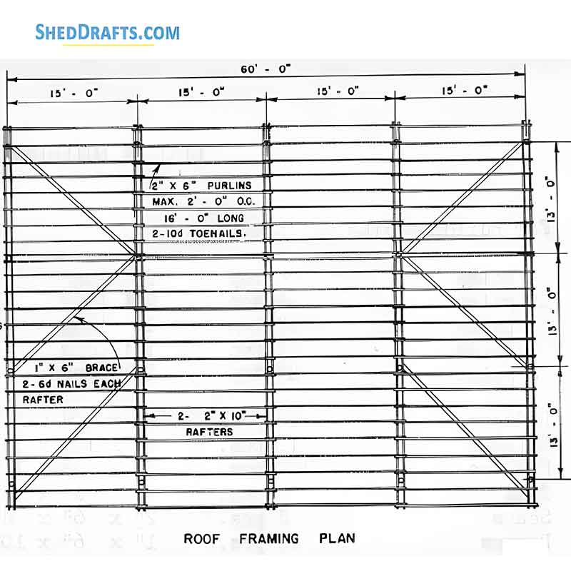 40x60 Pole Barn Plans Blueprints 08 Roof Framing