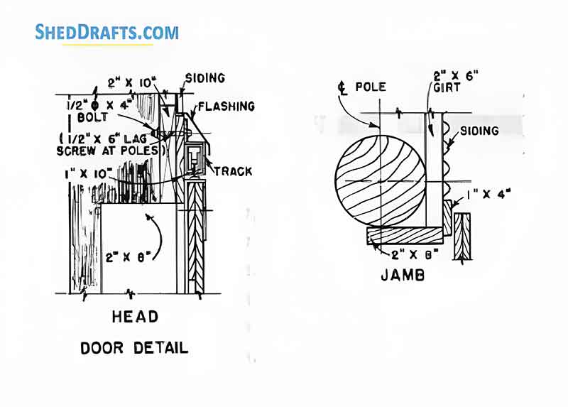 40x60 Pole Barn Plans Blueprints 14 Door Framing