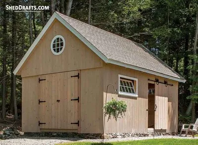14x20 Timber Post Beam Barn Shed Plans