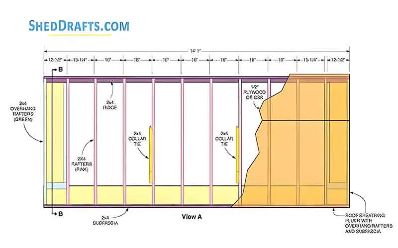 8x12 Storage Shed Plans Blueprints 09 Roof Rafter Layout