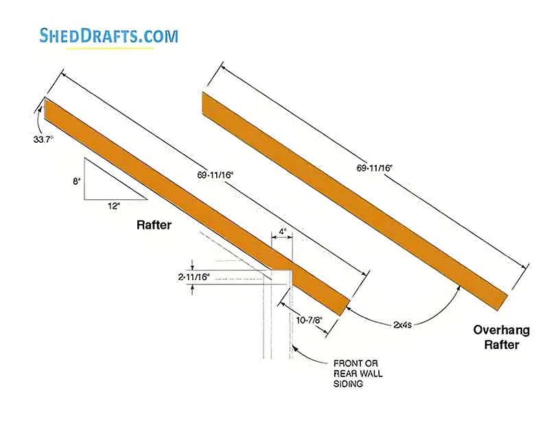 8x12 Storage Shed Plans Blueprints 10 Rafter Details