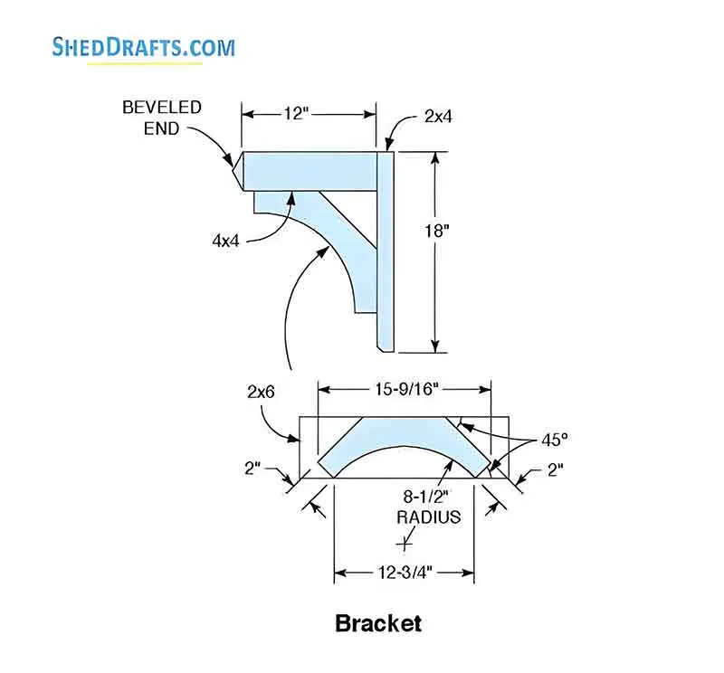 8x12 Storage Shed Plans Blueprints 13 Brackets