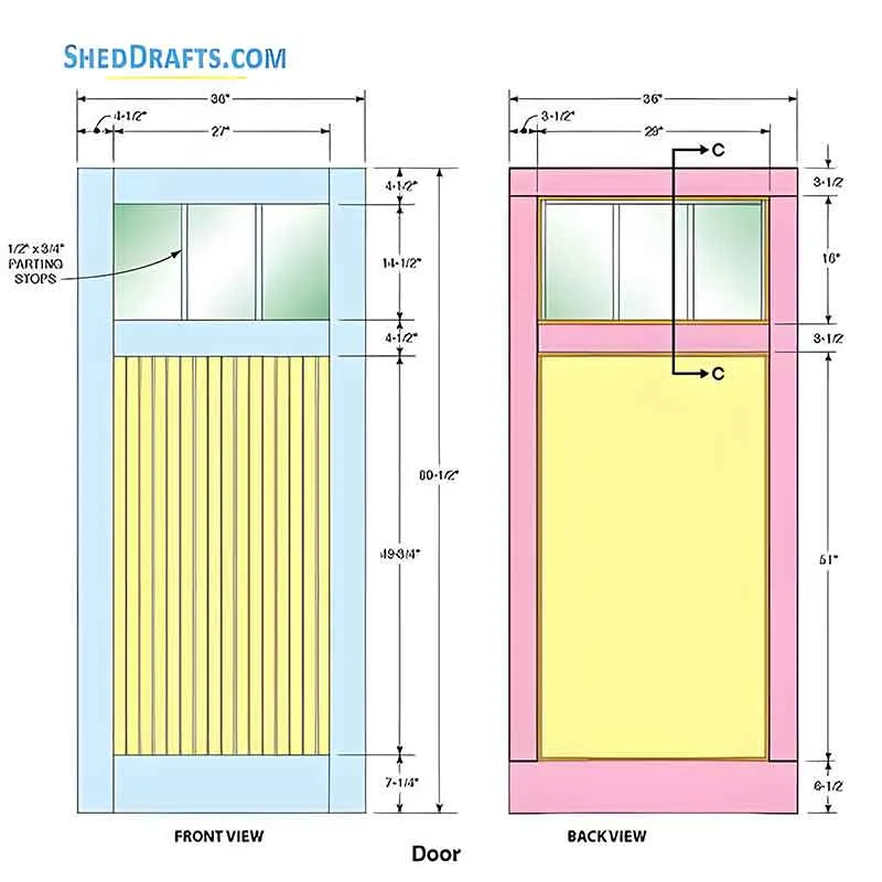 8x12 Storage Shed Plans Blueprints 14 Door