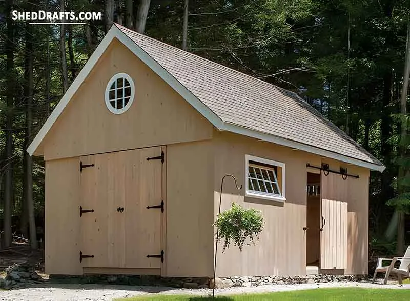 00 14x20 Timber Post Beam Barn Shed Plans Blueprints