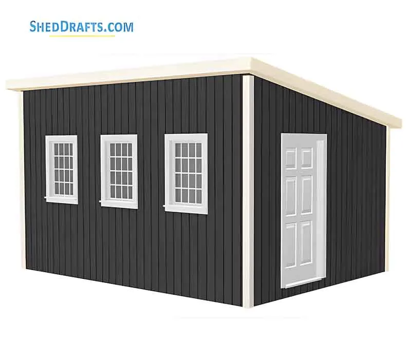 12x16 Wooden Lean To Shed Plans Blueprints 2