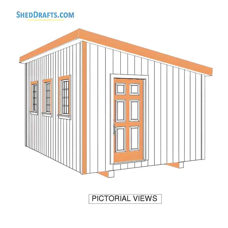 12x16 Wooden Lean To Shed Plans Blueprints 07 Siding Trim Final