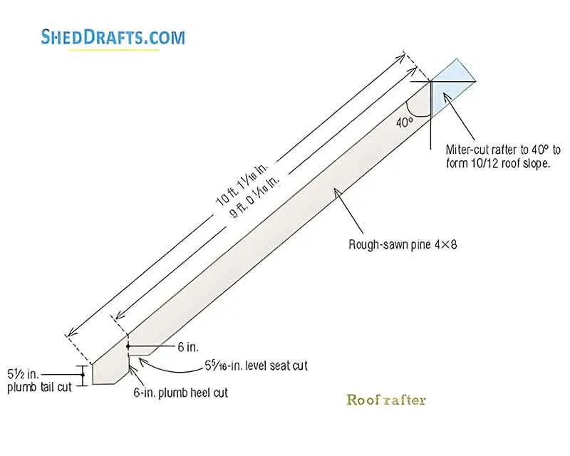 14x20 Timber Post Beam Barn Shed Plans Blueprints 06 Rafter Template