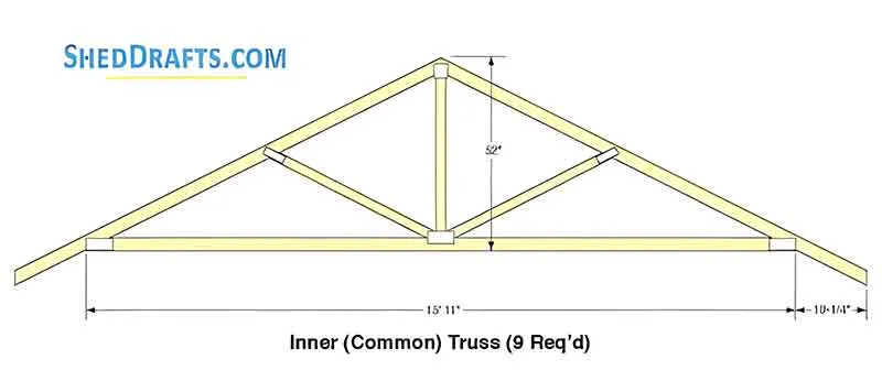16x20 Gable Garage Shed Plans Blueprints 06 Inner Truss Design