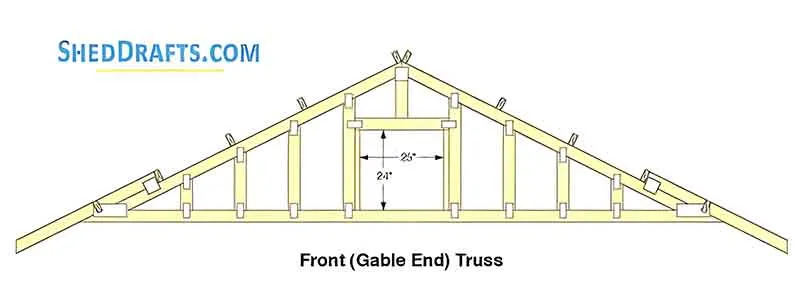 16x20 Gable Garage Shed Plans Blueprints 08 Front Truss Design