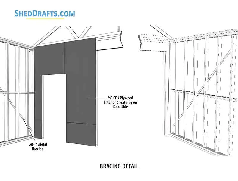 18x24 Garage Workshop Shed Plans Blueprints 06 Bracing Detail