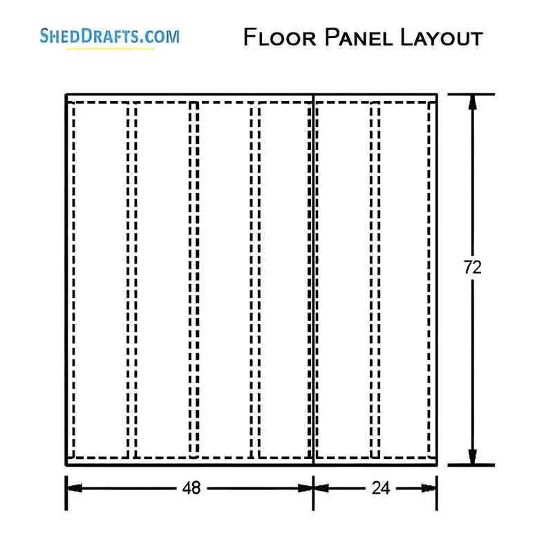6x6 Gable Tool Storage Shed Plans Blueprints 06 Floor Framing Plan