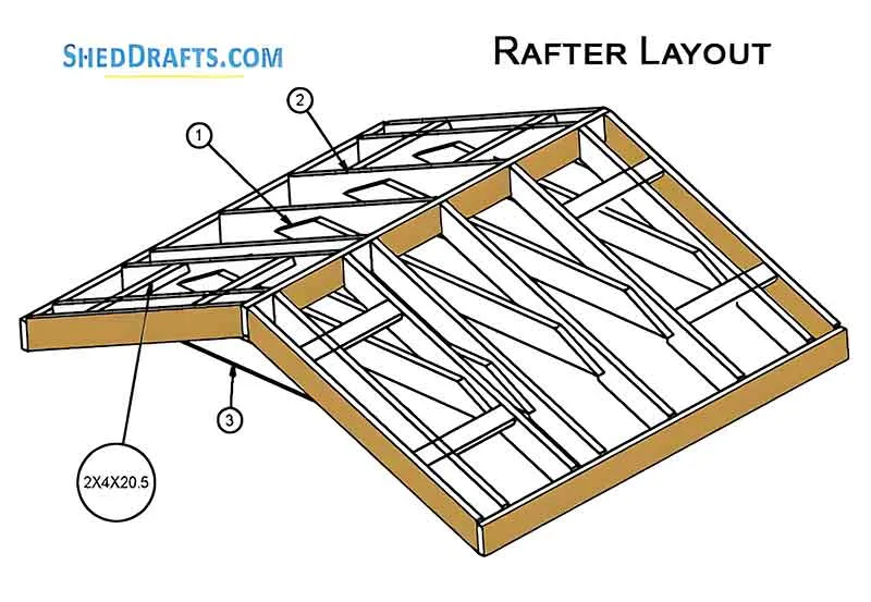 6x6 Gable Tool Storage Shed Plans Blueprints 14 Roof Truss Layout