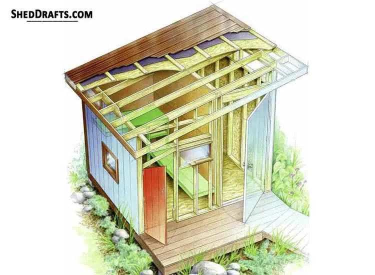 9x10 Slant Roof Shed Plans Blueprints 3