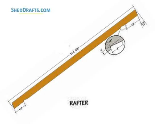 9x10 Slant Roof Shed Plans Blueprints 06 Rafter Template
