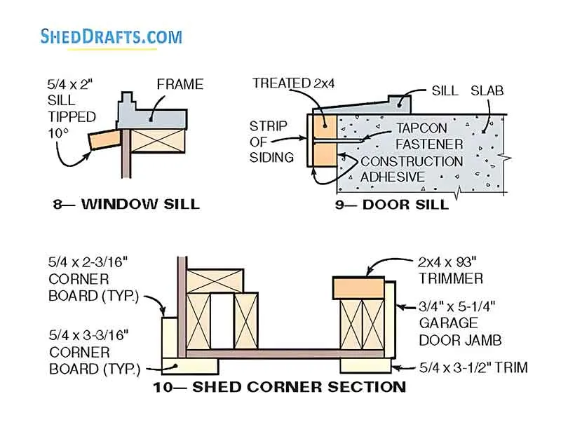 10x12 Hip Roof Storage Shed Dormer Plans Blueprints 10 Door Window Sill 2