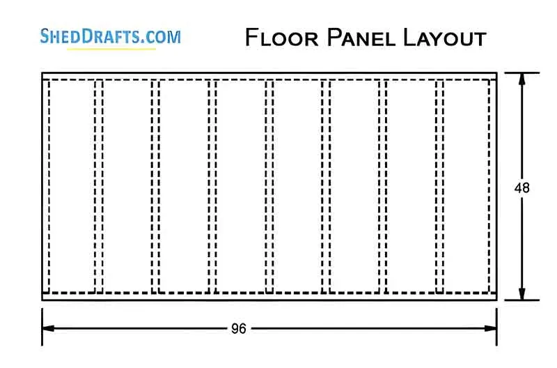4x8 Lean To Shed Building Plans Blueprints 06 Floor Framing Plan 2
