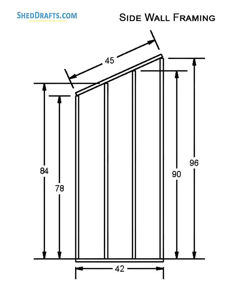 4x8 Lean To Shed Building Plans Blueprints 09 Side Wall Framing 2