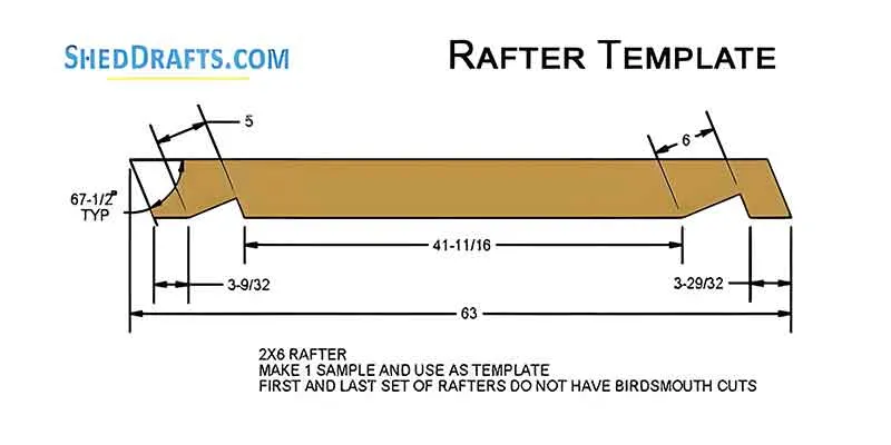 4x8 Lean To Shed Building Plans Blueprints 12 Rafter Template 2