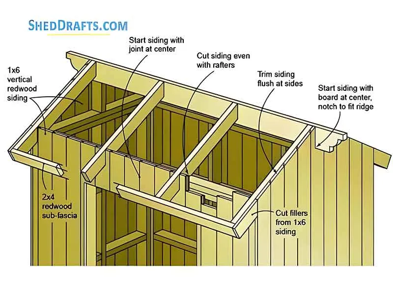 4x6 Garden Tool Storage Shed Plans Blueprints 02 Roof Frame