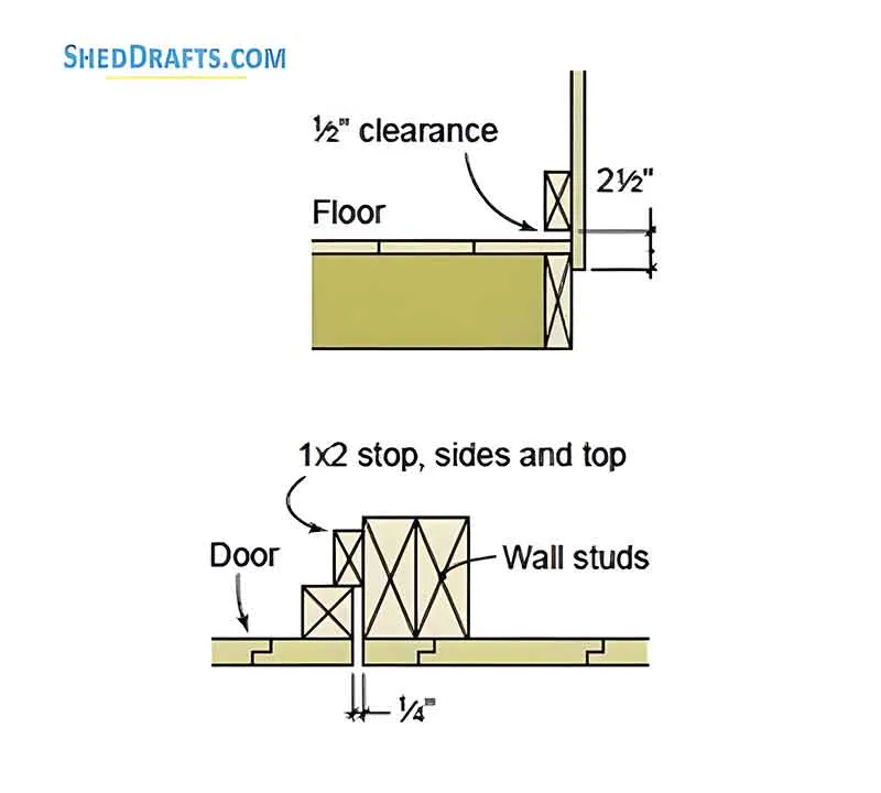 4x6 Garden Tool Storage Shed Plans Blueprints 07 Door Details