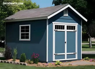 8x12 Gable Garden Shed Plans Blueprints Draft Design