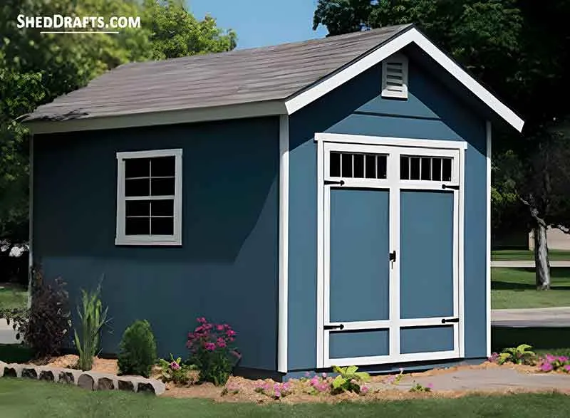 8x12 Gable Garden Shed Plans Blueprints Draft Design