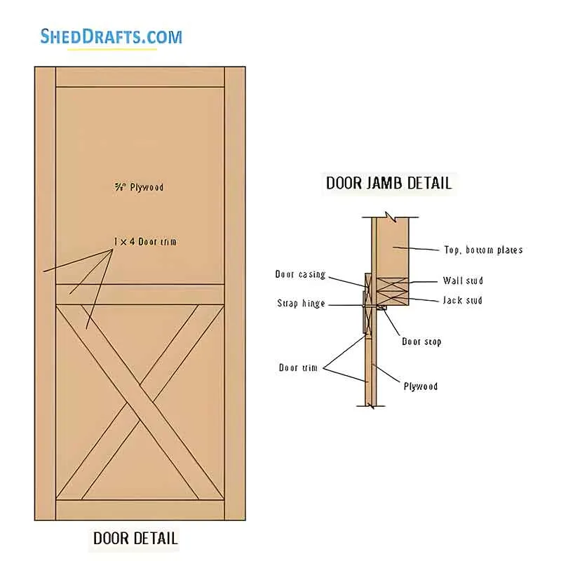 8x12 Saltbox Storage Shed Plans Blueprints 13 Door Jamb Detail