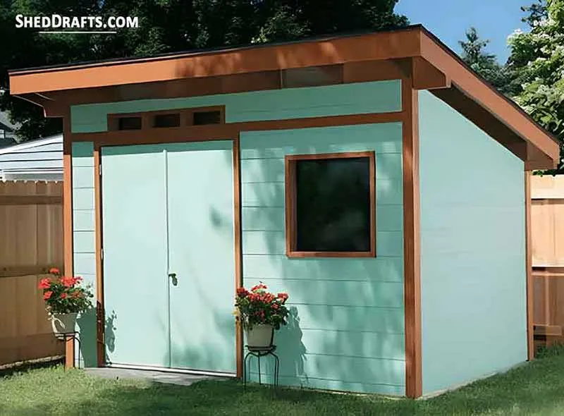 8x12 Slant Roof Utility Shed Plans Blueprints 00 Draft Design 3